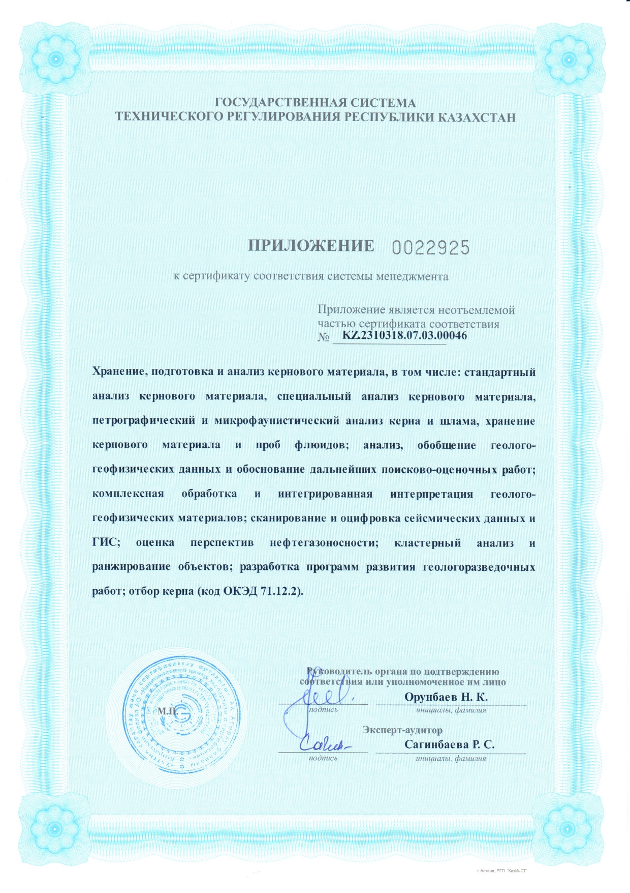 Сертификат соответствия СМБТиОЗ приложение